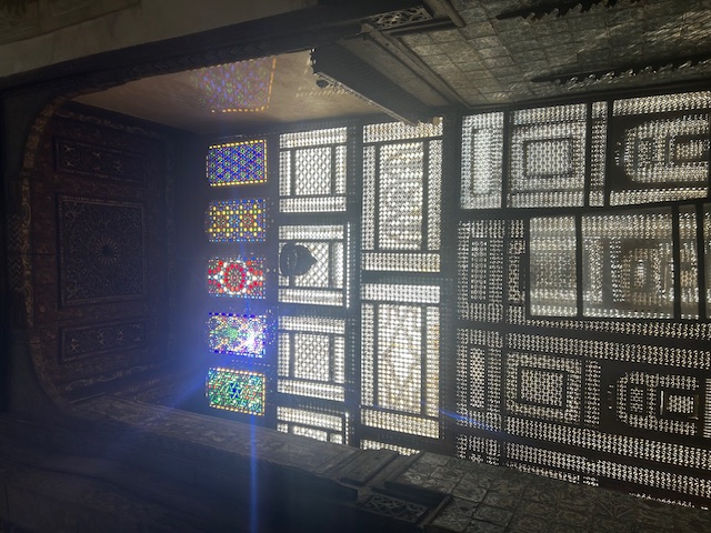 Ornate traditional Egyptian window architecture