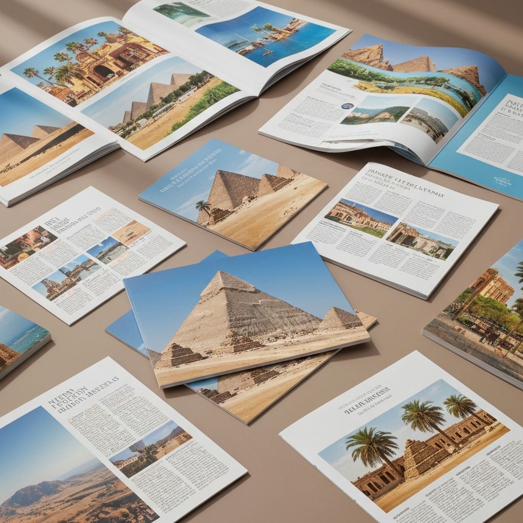 Egypt travel brochures display
